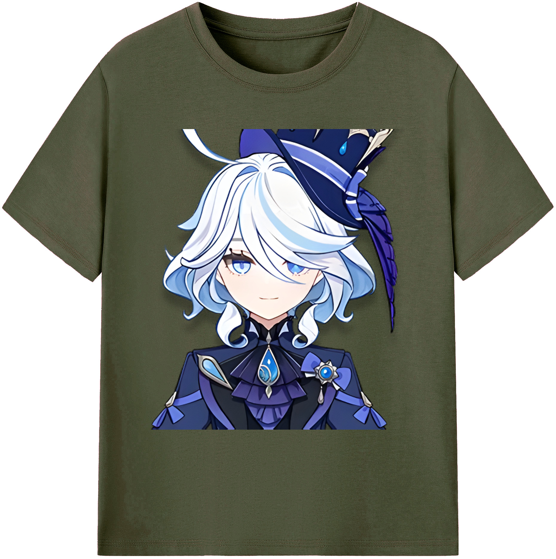 げんし神 フリーナ genshin Furina 綿100％ メンズ半袖Tシャツ｜肌触りやわらか＆通気性